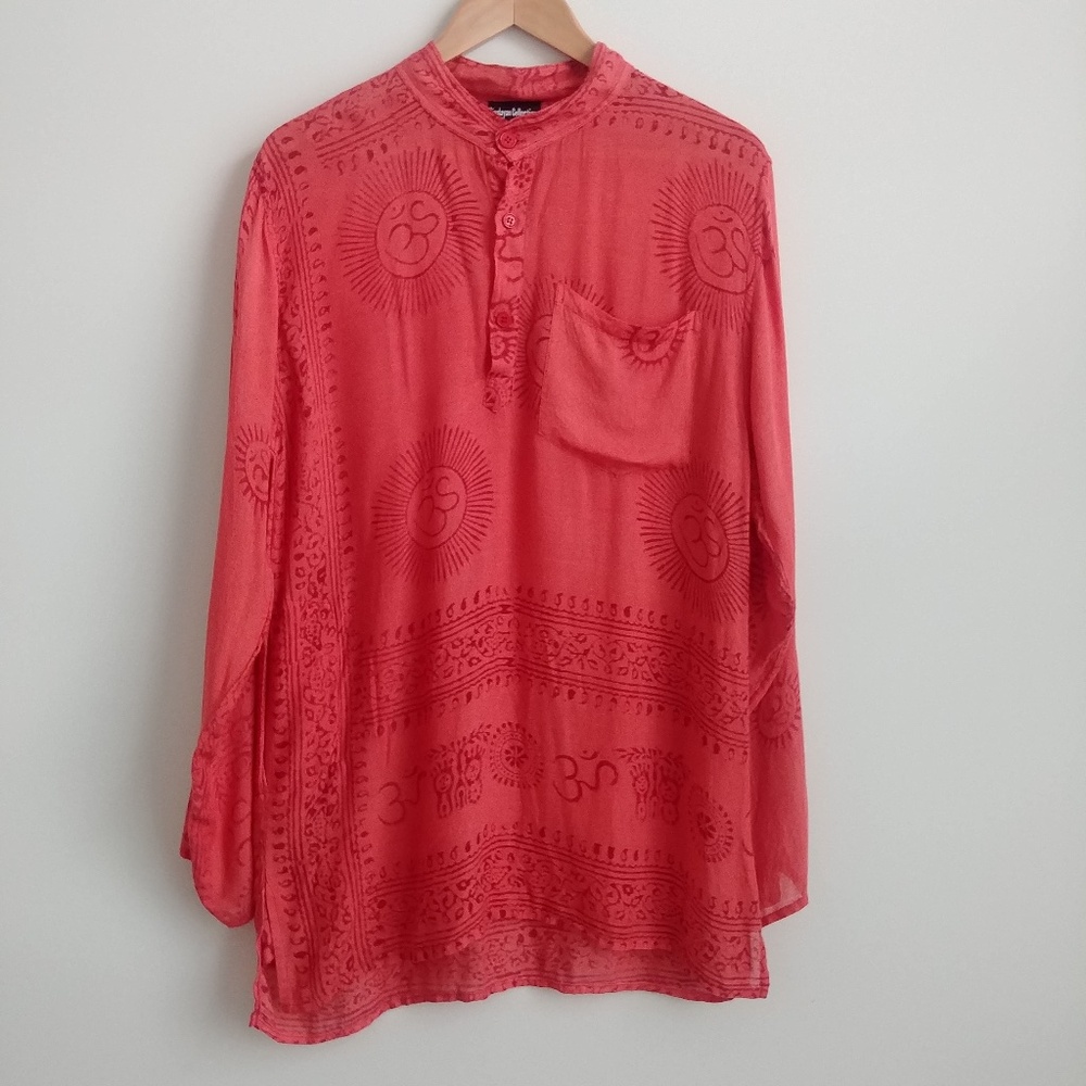 4/$20 Himalayan Collections 100% cotton semi sheer reddish coral pink to…